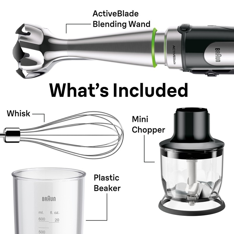 Braun MultiQuick MQ7025X Hand Blender, Faster, Finer Blending