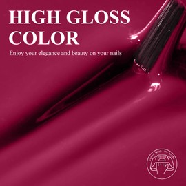 Imtiti Eggplant Red Gel Nail Polish, 1Pcs Rose Purple Red Soak Off UV LED Gel Polish, Long Lasting, Nail Art Manicure Salon DIY at Home for Autumn and Winter (0.34 Fl Oz-1921)