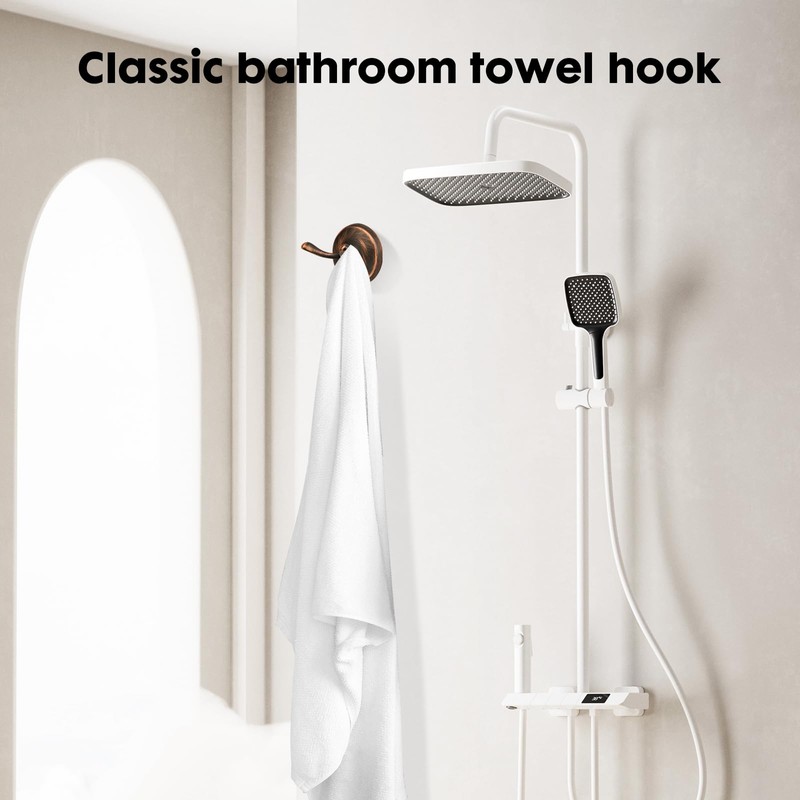 Ntipox Oil Rubbed Bronze Towel Hooks Antique, 2 Pack Coat