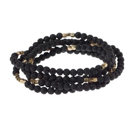Scout Curated Wears - Women's Stone Wrap Bracelet & Necklace - Lava Stone - Stone of strength