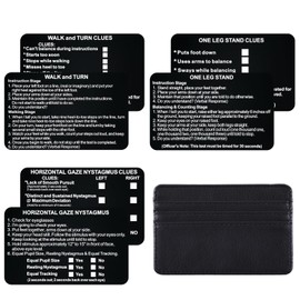 JunehenTB 3PCS/Set SFST Thick Card SFST Card Standardized Field Sobriety Test Card with Wallet, Black Metal SFST Bend-Resistant Card SFST Instruction Card Police Law Enforcement Gifts (black-3pcs)