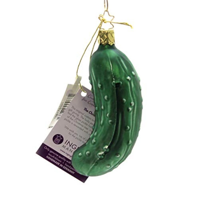 Inge Glas Heirlooms Large Pickle German Glass Christmas Ornament 161701