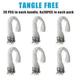 BAITEER 120 Pcs White Lanyards Premium Bulk Lanyards Round 36" with Swivel J Hook for ID Name Badge Holder, VIP, School, Kids, Coach, Conference, Festival and Hang Keys