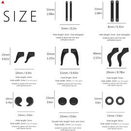 16 Pairs Glasses Ear Grip Eyeglasses Ear Cushion Eyeglasses Retainers, Comfort Eyeglasses Temple Tips Sleeve, Silicone Anti-slip Ear Hooks Keep Glasses from Slipping (8 Types Mix)