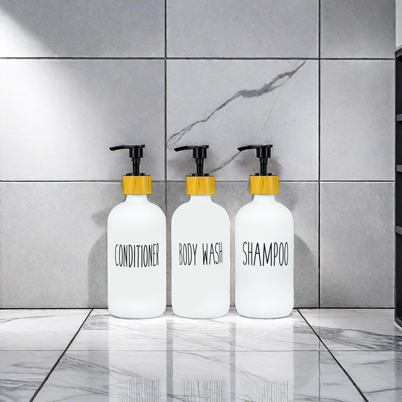 Shampoo and Conditioner Dispenser Set, Refillable Bathroom Shampoo and Conditioner