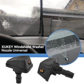 XUKEY 2Pc Universal Adjustable Hole Windshield Washer Nozzles Wiper Water  Spray  Jet