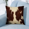 IBILIU Cowhide Print Throw Pillow Covers 18X18,Cow Hair Cow Skin