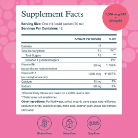 Youtheory Vitamina B12 + B6 ⚡️💖 Líquida, 12 Sobres para una Dosis de Energía Instantánea ✨