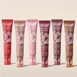 FEBBLE Squeeze Lip Butter Balm: Hydrate, Glossy, Lightweight, Moisturize & Tint with Shea Butter lip stain Moisturizing Oil Smooth Cosmetic - Specification: #06 CARAMEL+#07 POPCORN+#09 CAPPUCCINO
