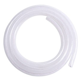 Ququyi PVC 1-1/4" ID x 1-5/8" OD Braided Clear Flexible PVC Tubing Soft for Four Seasons Vinky Tube, Reinforced Vinyl Hose for Water Discharge& Oil Transfer, 6.56ft