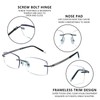 YEIN Fashion Rimless Reading Glasses Blue Light Blocking Spectacle Readers