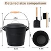 Poofzy Ash Bucket with Lid and Shovel, 1.3 Gallon Fireplace