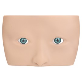 Makeup Practice Face Board 3D Realistic Eye Painting Practice Plastic Face Eye Mannequin Training Tool Light Brown