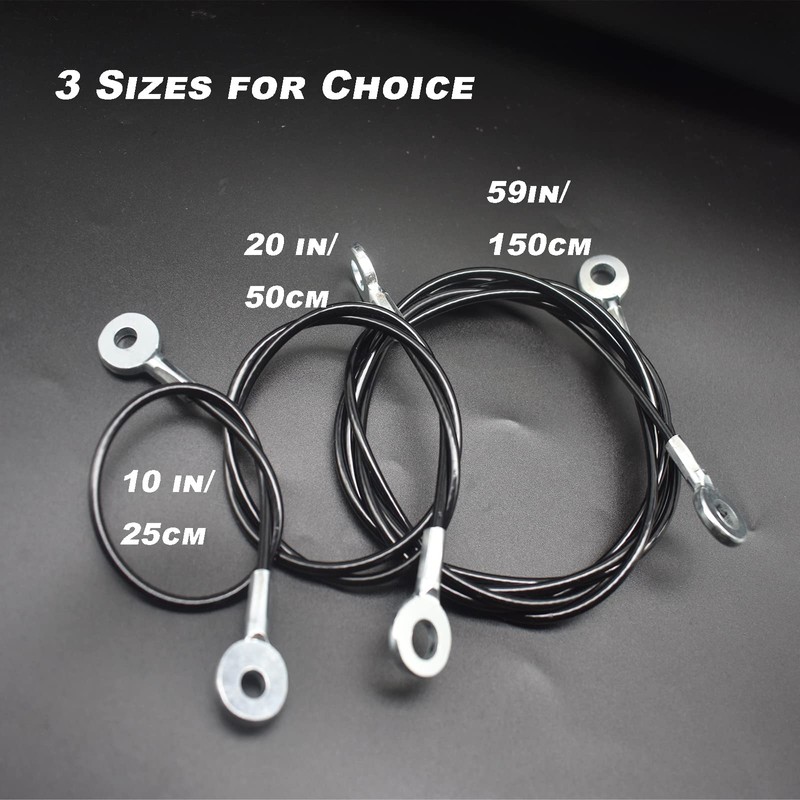 Bytiyar 1/8"(3mm) Wire Diam Galvanized Steel Cable Eyelets Ended Short