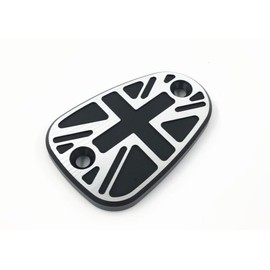 Triumph Compatible Master Cylinder Cap Bonneville T100 T120 Bobber Thruxton 900/1200 Speedmaster Custom Parts Aluminum Die Cast Union Jack Black Front Brake Reservoir Tank Cover (type A)