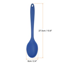 HARFINGTON 2Pcs Silicone Spoons, Heat Resistant Kitchen Cooking Utensil Spoon for Cooking, Mixing, Stirring and Serving, Navy Blue