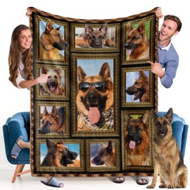 German Shepherd ​Blanket - Fleece Throw Blanket for Couch Super Soft Cozy Bed Blanket Lightweight Plush Fuzzy Lap Blankets and Throws for Sofa, 50 x 60 Inch, Gift for Dog Lover