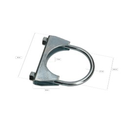 KOTARBAU® Set of 2 U-bolt bracket clamps, 62 mm, exhaust clamp, pipe clamp, U-bolt for mounting antennas, pipes, masts, universal clamp for pipe connections