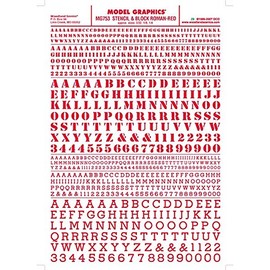 Woodland Scenics Roman Stencil/Block Letters, Red