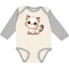 inktastic Baby Cat Long Sleeve Creeper 6 Months Natural and