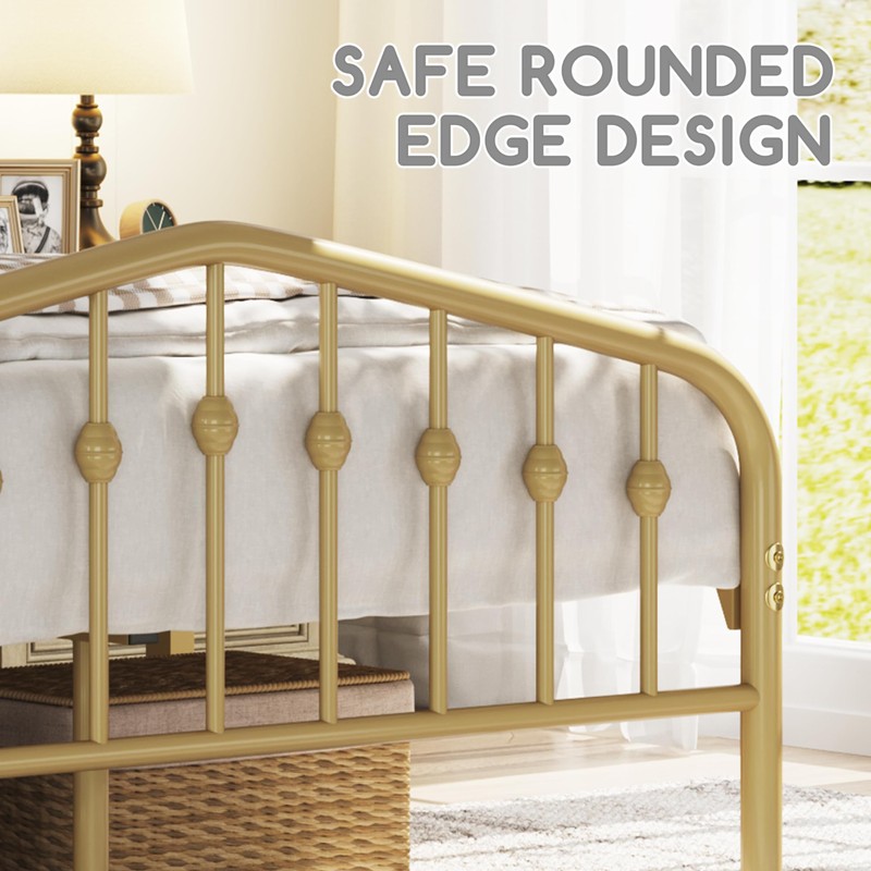 Yaheetech Full Bed Frames Metal Platform Bed with Victorian Style