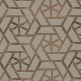 Kt KILOtela - Digital Printed Canvas Fabric, Half Panama Organic Cotton, Decoration, Upholstery, Cushions, Tablecloths, 100 cm Length x 280 cm Wide, Geometric, Topiary, Brown - 1 m