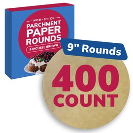 Reli. Parchment Paper Rounds, 9 Inch (400 Count), Brown | Parchment Paper for Baking & Air Fryer | Non-Stick, 9" Baking Liner Sheets | Food Grade Cooking/Baking Paper for Cakes, Steaming
