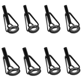 Litoexpe 8 Pieces Fishing Rod Tip Repair Kit, Black Stainless Steel Ceramic Guides Ring Fishing Pole Eyelets Repair Kit