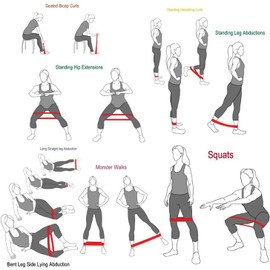 Jolliman 3 Fabric Resistance Bands, Exercise Bands for Working Out Legs, Butt, Glute