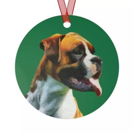 Doggylips™ Boxer 'Cooper' Metal Ornaments - Add Charm and Whimsy to Your Holiday Decor - Cr