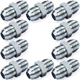 Straight Hydraulic Hose Adapter Fittings, 2403-04-04 1/4" Male JIC (7/16"-20 thread) x 1/4" Male JIC (7/16"-20 thread) SAE Connectors x 10 pack