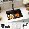 SYNTHACY 23in Undermount Kitchen Sink, Stainless Steel Nano Gunmetal Black
