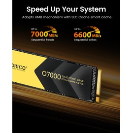 ORICO M2 SSD 2TB, NVMe SSD M.2 with Heatsink, PCIe 4.0 x 4, up to 7000MB/s, SLC Cache 3D NAND, M.2 2280 Internal SSD for Gaming and Video Editing-O7000