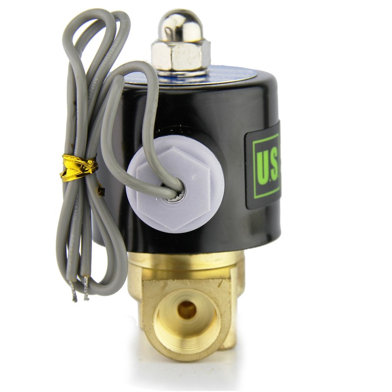 U.S. Solid 3/8" Electric Solenoid Valve 12-VDC, VITON Gasket, Air,