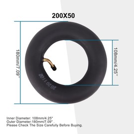 GOOFIT 200x50 Curved Inner Tire 8"x2" Electric Scooter Tire Tube Replacement for Razor E100,E150,E200,Power Core E100,Dune Buggy,ePunk,Crazy Cart,PowerRider 360,eSpark,pack of 2