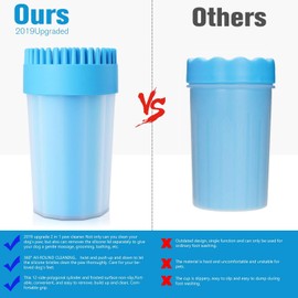 Emoly Portable Dog Paw Cleaner Upgrade Dog Cleaning Brush Paw Cleaner for Small/Medium Dogs (New, Red)