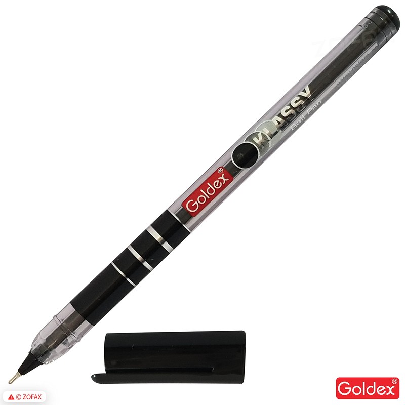 Goldex Klassy BLACK 5 x 0.7mm Fine Tip Ballpoint Pens