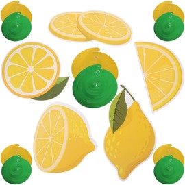HOMSFOU 10 Sets Decor Paper Lemon Spiral Pendants Party Hanging Swirls Paper Lemon Swirls Swirl Pendants Party Supplies Hanging Swirl Ornament Hanging Lemon Swirls Fruit Pull The Flag