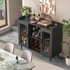 Wine Bar Cabinet with Power Outlet & LED Light Home