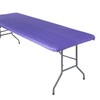 Fun Express Fitted Rectangle Plastic Tablecloth Purple, 8 Ft