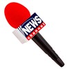 MIMIKRY Breaking News Reporter Microphone Red News Channel Costume Accessory