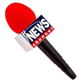 MIMIKRY Breaking News Reporter Microphone Red News Channel Costume Accessory News Anchor Micro TV
