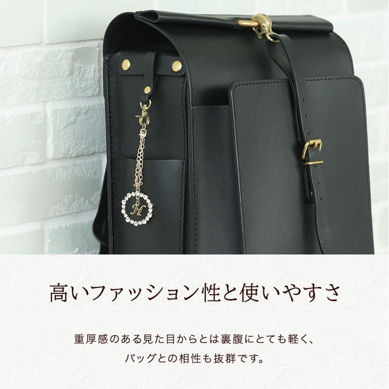 Senfil Crystal Initial Bag Charm 18K Coated Bag Charm (M)