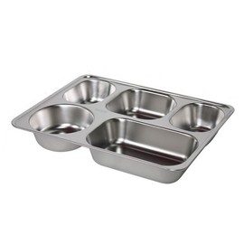 304 stainless steel deep groove stainless steel plate 5 compartments, 1 unit / 304 스테인레스 깊은홈 스텐식판5칸, 1개