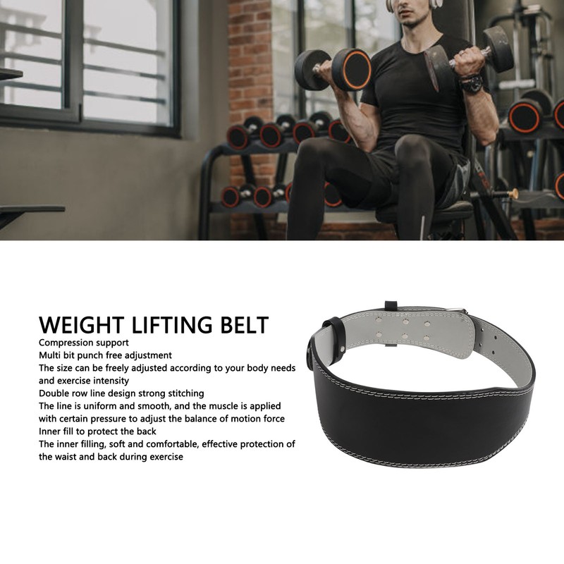 Weight Lifting Belt PU Leather Lumbar Back Support Thickened Powerlifting