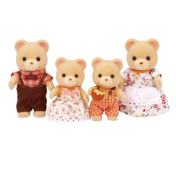 Calico Critters Cuddle Bear Family, Dolls, Dollhouse Figures, Collectible Toys 4 Count