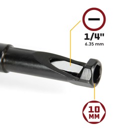 Powerbuilt 10 Millimeter Jam Nut Valve Adjustment Tool, Slotted Valve Adjusting Stud, Honda, Nissan, Toyota, Japanese Vehicle Engines - 648827