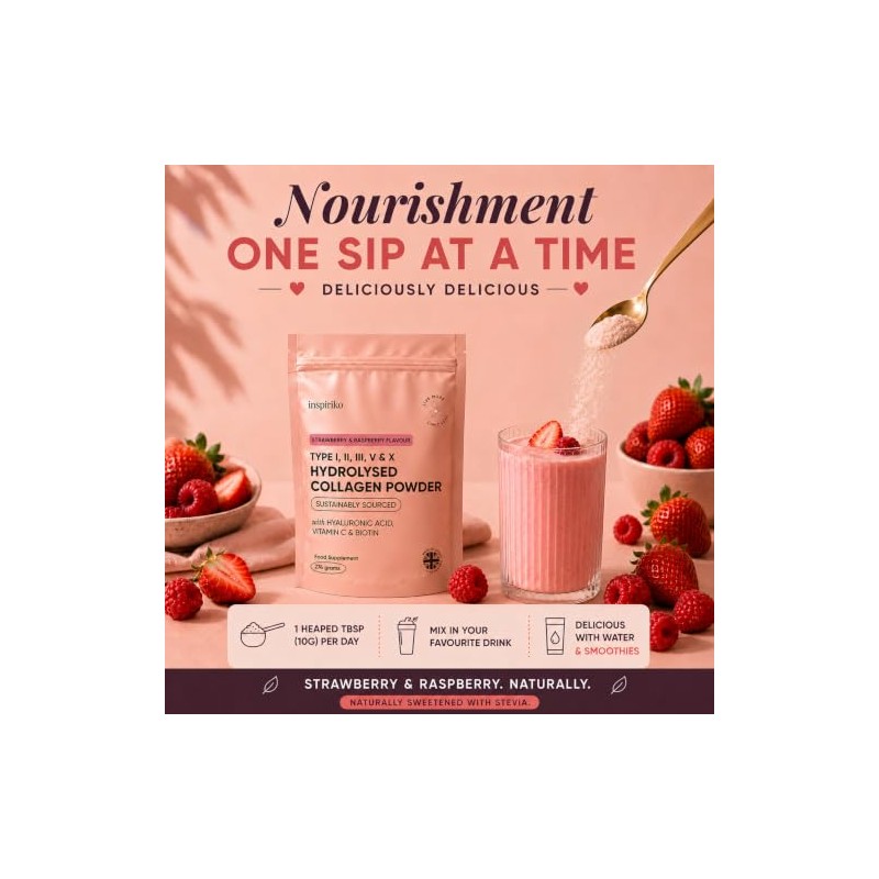 Inspiriko Multi Collagen Powder for Women, Hydrolized Collagen Peptides