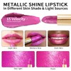 OULAC Metallic Shine Lipstick, Velvety Texture With Glossy Opaque Finish,