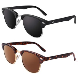 GQUEEN Polarized Sunglasses for Men and Women,Classic Semi Rimless Driving Sun Glasses 100% UV Protection